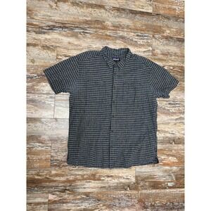 Mens Patagonia Short Sleeve Button Up Shirt Size XXL Cotton & Hemp Checker Blue